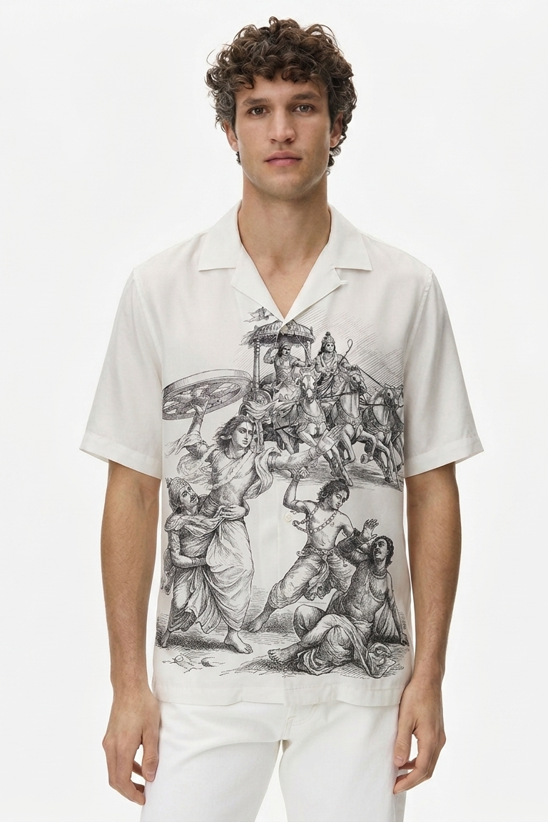 The Lotus Footprints Linen Shirt