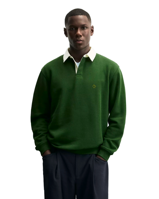 Contrast Collar Polo Sweatshirt