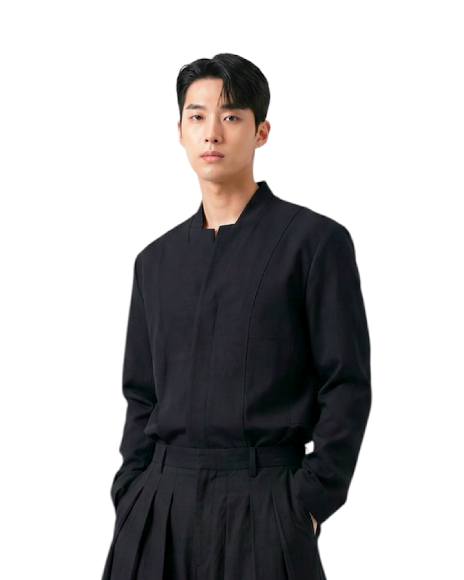 Kuro Stand Linen Shirt