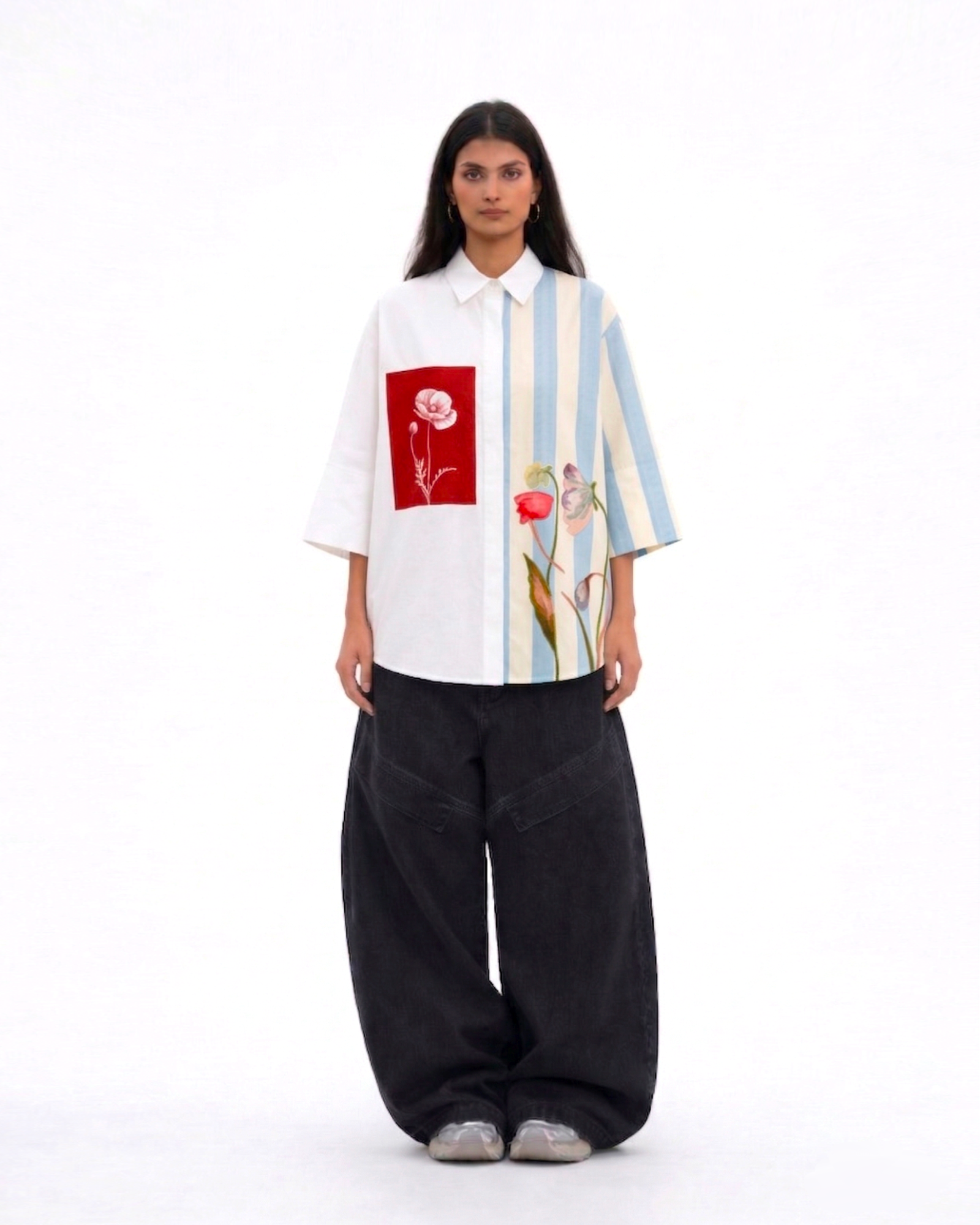 Hand Embroidered Oversized Shirt