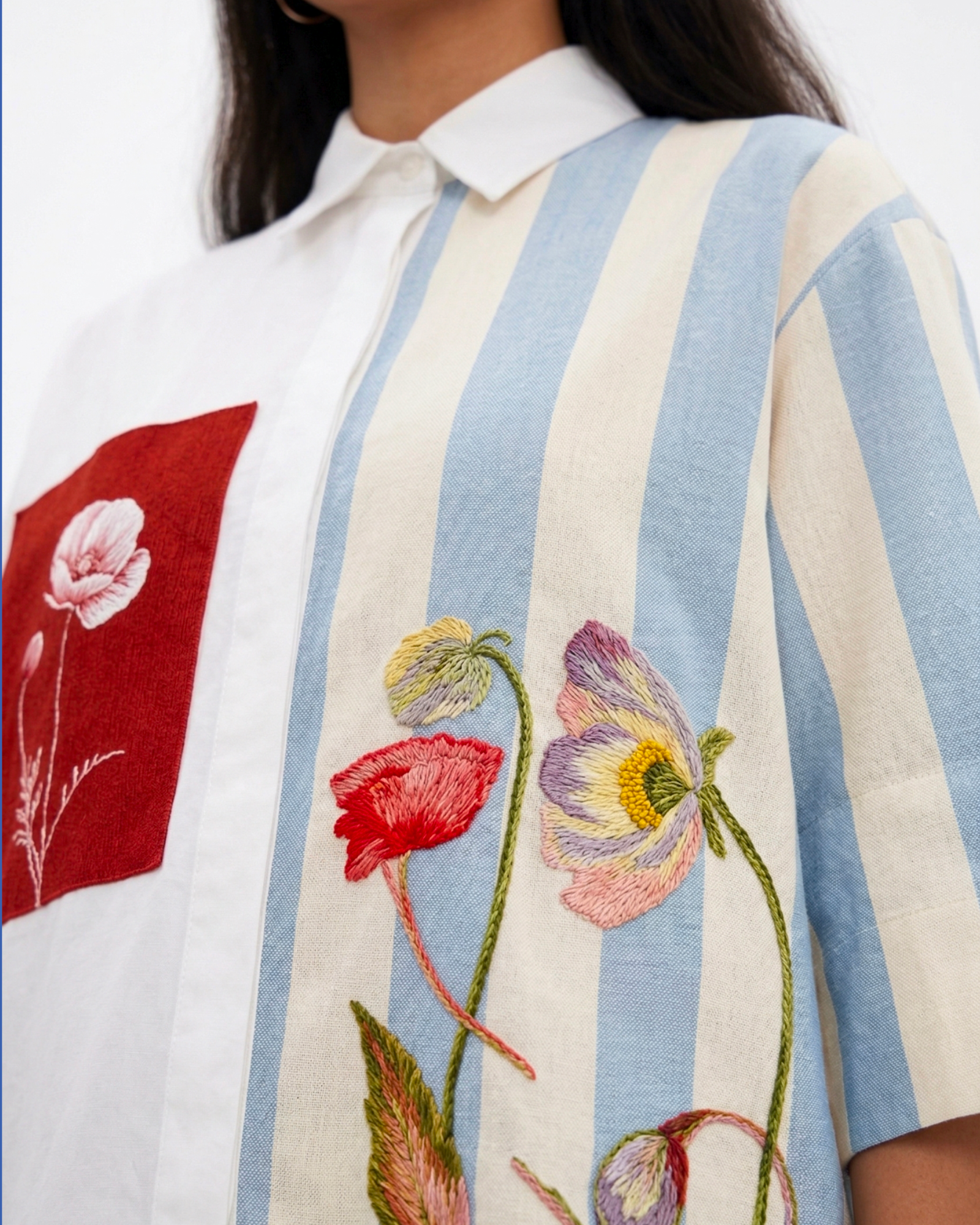 Hand Embroidered Oversized Shirt