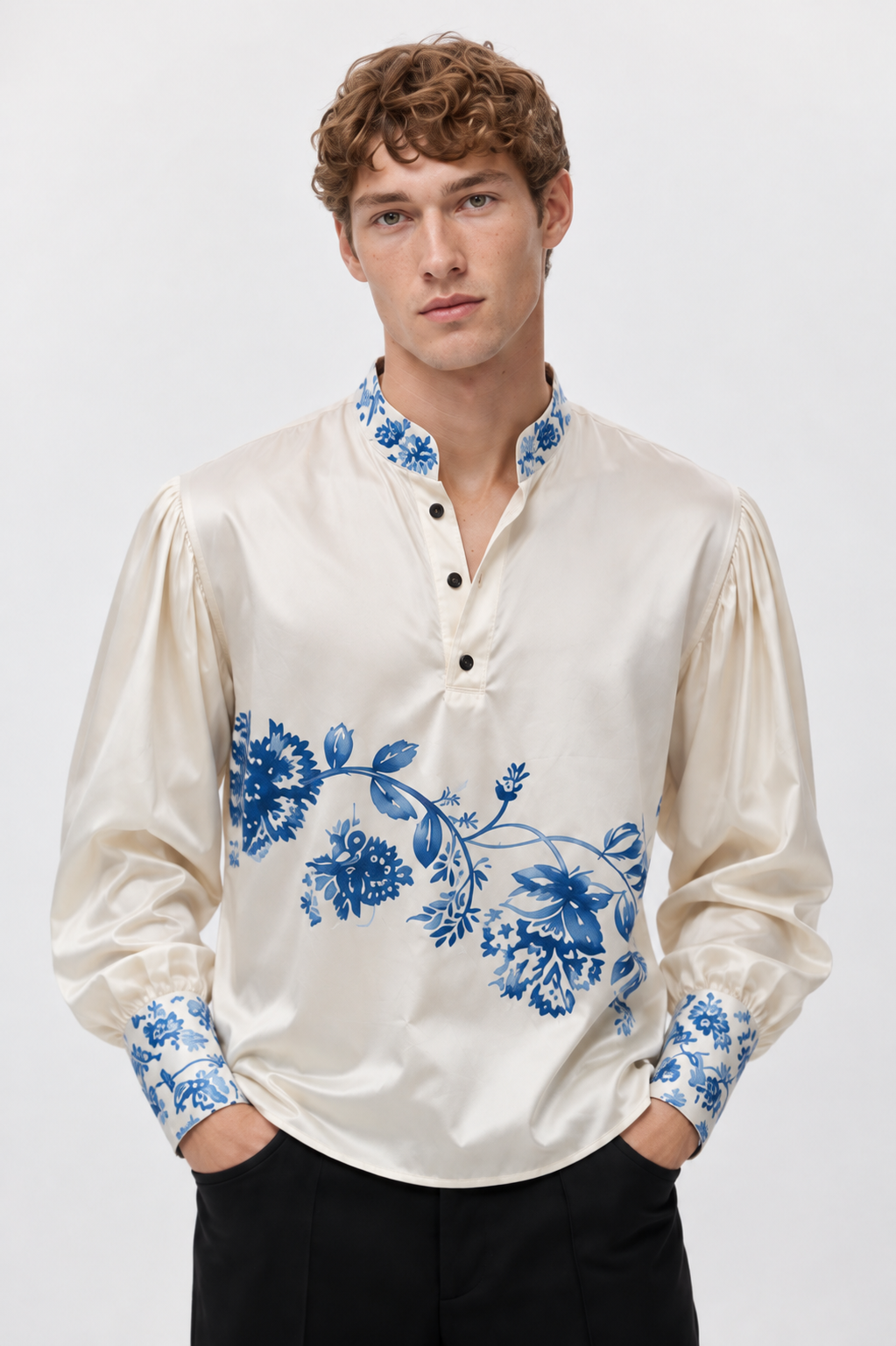 The Blue Pottery Silk Shirt