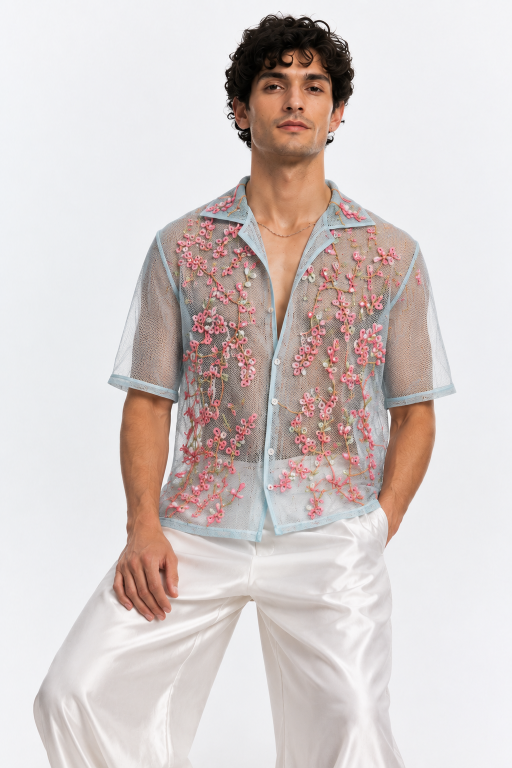 The Bougainvillea Breeze Sheer Shirt