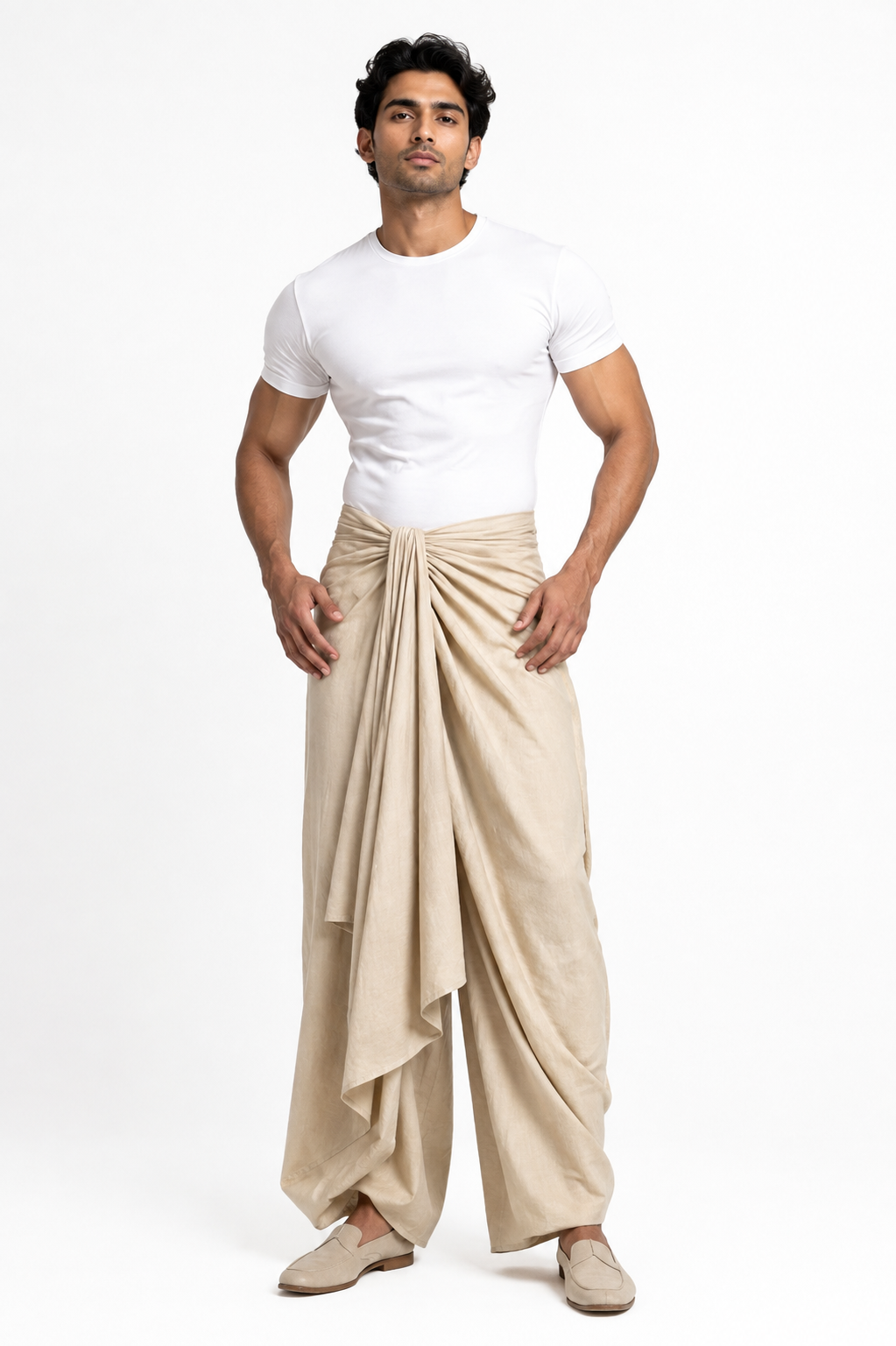 Khadi Dhotra Draped Pant